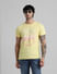 Yellow Logo Text Crew Beck T-shirt_409079+1
