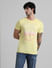 Yellow Logo Text Crew Beck T-shirt_409079+2