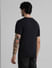Black Solid V-Neck T-shirt_409080+4