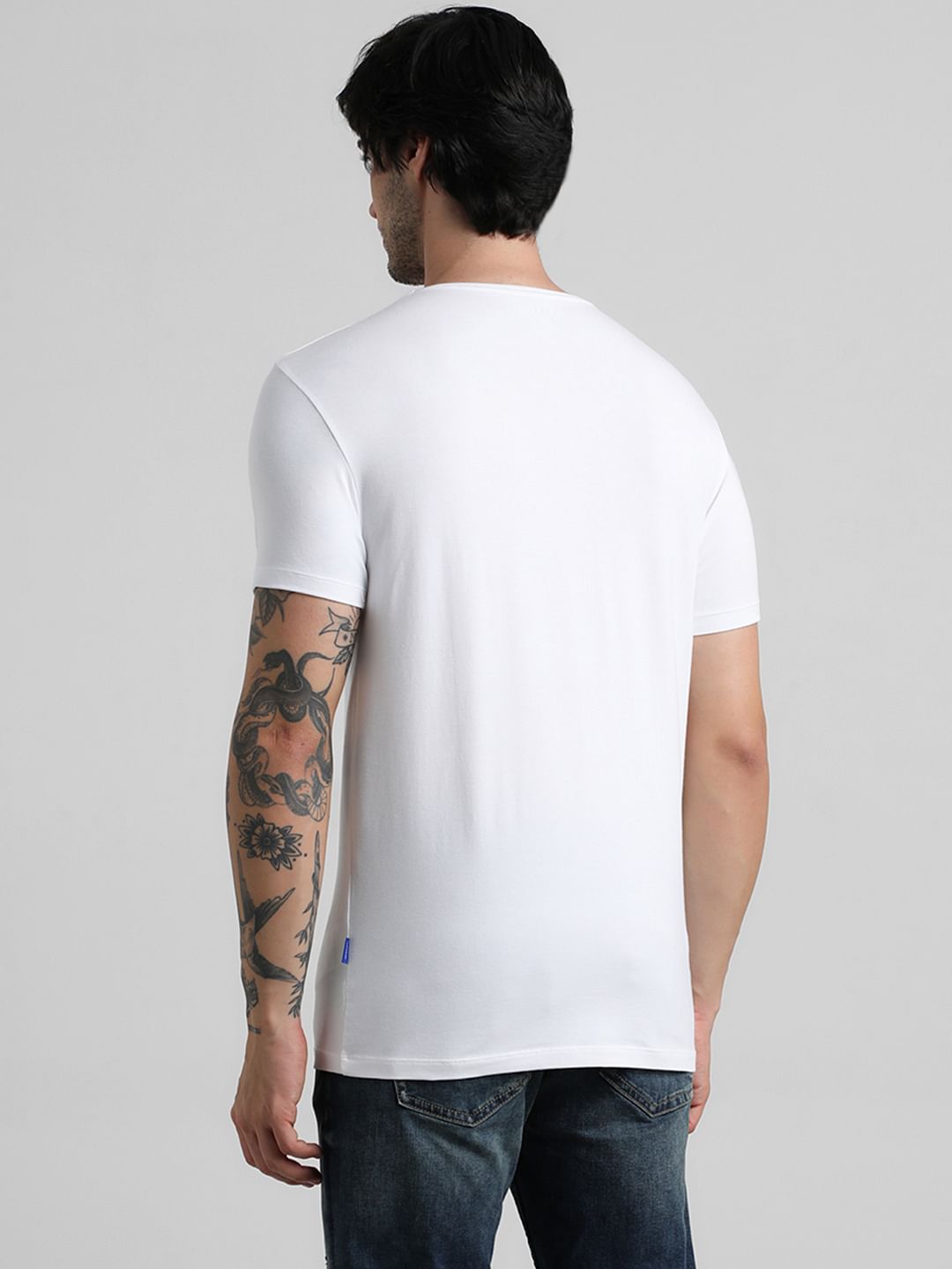 White solid t discount shirt