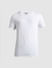 White Solid V-Neck T-shirt_409081+7