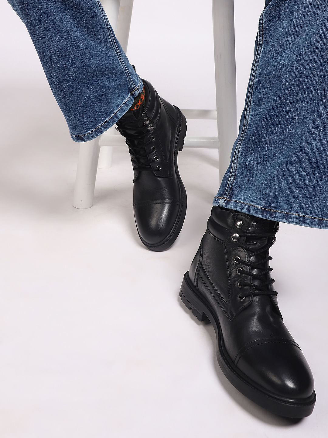 Black Vintage Leather Boots