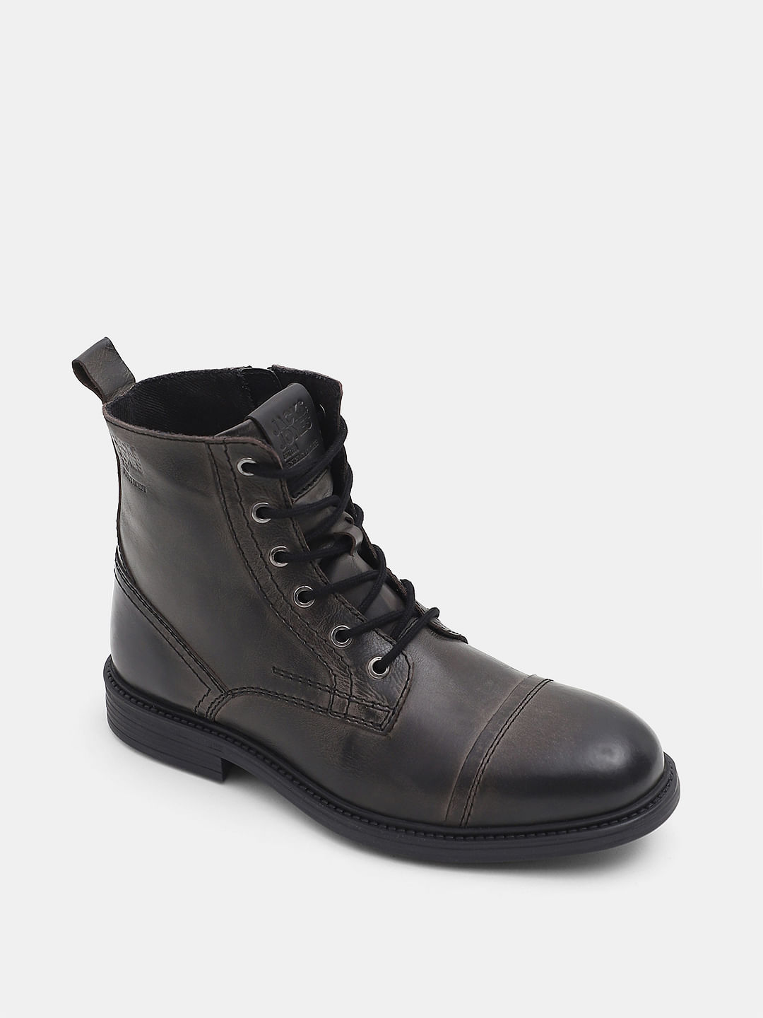 Mens patent sales leather boots