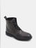Black Mid-Top Leather Boots_409102+3