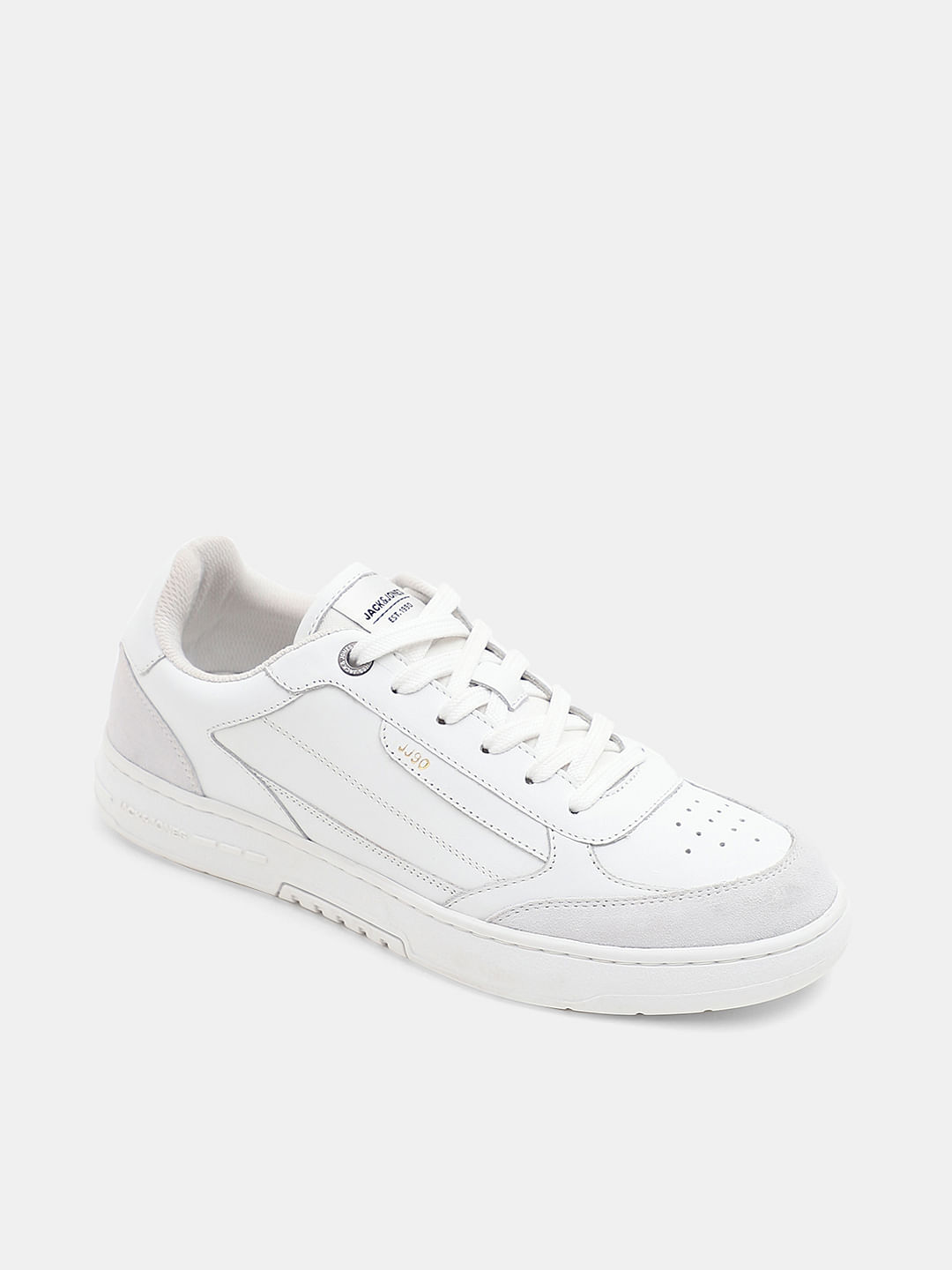 Nike mens best sale white leather sneakers