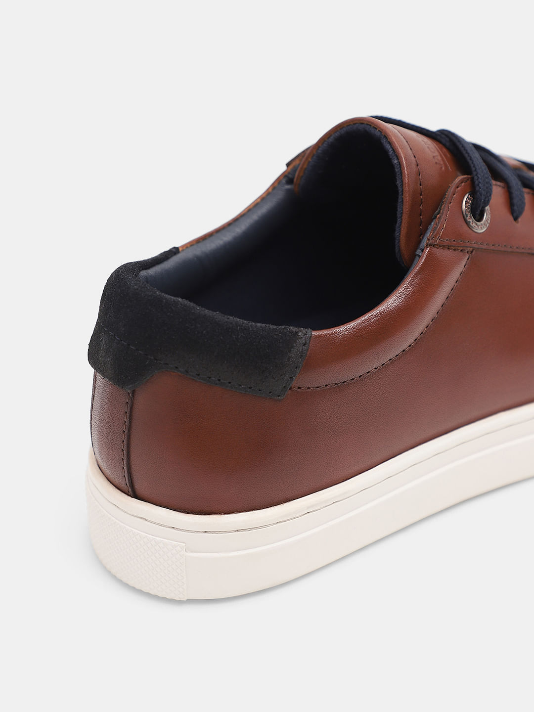 Brown Faux Leather Sneakers | Express