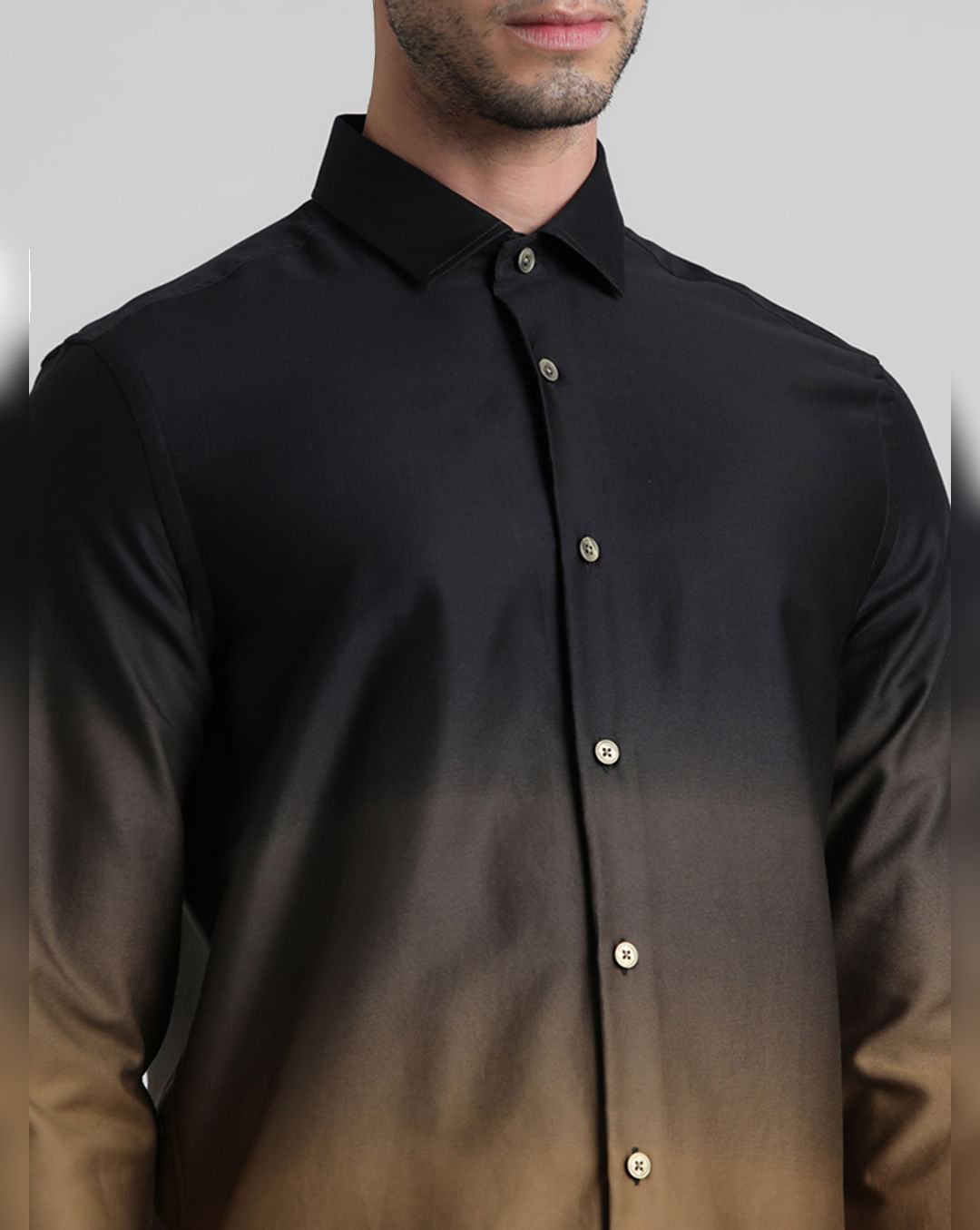 Hutspah Men’s Disco/Party Black Long Sleeve Button Front Shirt L