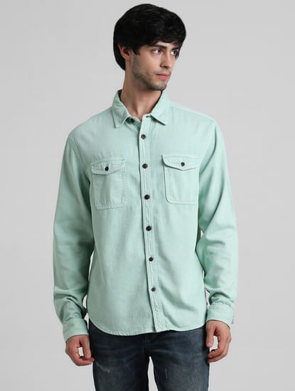 Green Overdyed Oversized Shirt