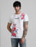 White Logo Print Floral T-shirt_409128+2