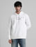 White Logo Print Hooded Sweatshirt_409130+2