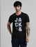 Black Logo Text Crew Neck T-shirt_409131+2