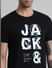 Black Logo Text Crew Neck T-shirt_409131+5