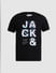 Black Logo Text Crew Neck T-shirt_409131+7