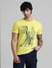 Yellow Graphic Print Crew Neck T-shirt_409132+2