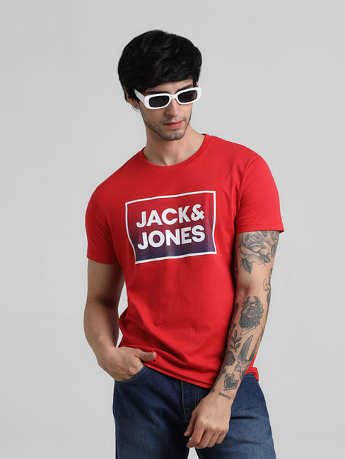 URBAN RACERS by JACK&JONES Red Logo Chest Print T-shirt