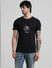 Black Embroidered Print T-shirt_409136+2