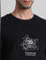 Black Embroidered Print T-shirt_409136+5