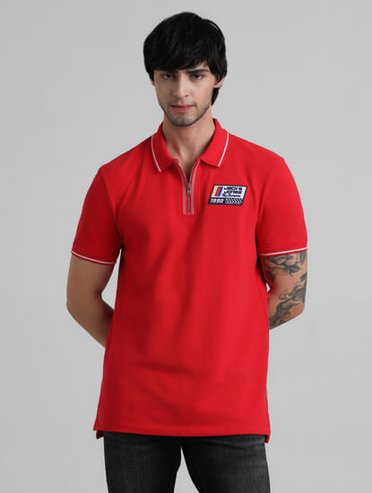 URBAN RACERS by JACK&JONES RED RACER BATCH POLO T-SHIRT