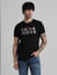 Black Logo Text Print T-shirt_409145+2