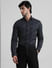Black Abstract Print Formal Shirt_409150+2
