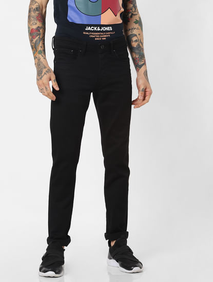 Black Low Rise Glenn Slim Fit Jeans