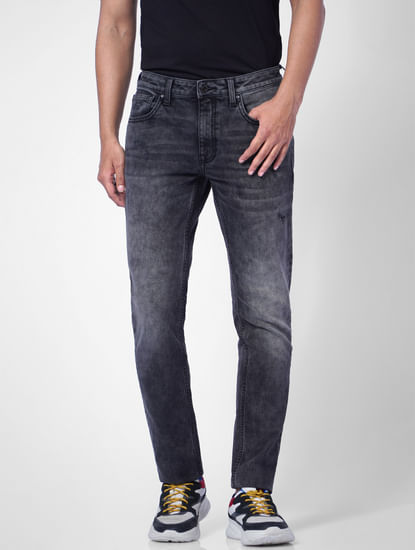 Black Low Rise Distressed Ben Skinny Jeans