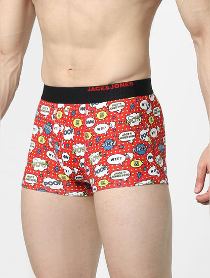 Red Printed Trunks