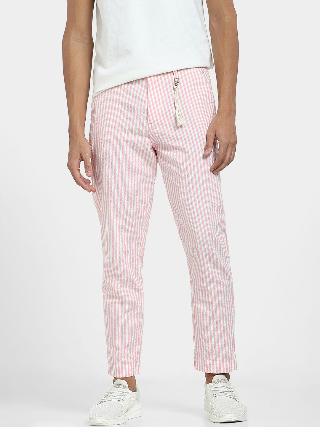 Fashion Men's Slim Fit Stripe Trousers Formal Casual Skinny Long Pants |  eBay