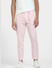 Pink Mid Rise Striped Pants_406763+2