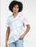 Lilac Printed Short Sleeves Shirt_406752+2