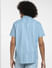 Blue Printed Short Sleeves Denim Shirt_406753+4