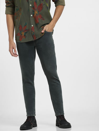 Green Low Rise Liam Skinny Fit Jeans