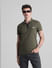 Olive Zip Detail Polo T-shirt_415793+1
