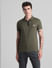 Olive Zip Detail Polo T-shirt_415793+2