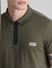Olive Zip Detail Polo T-shirt_415793+5
