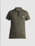 Olive Zip Detail Polo T-shirt_415793+7