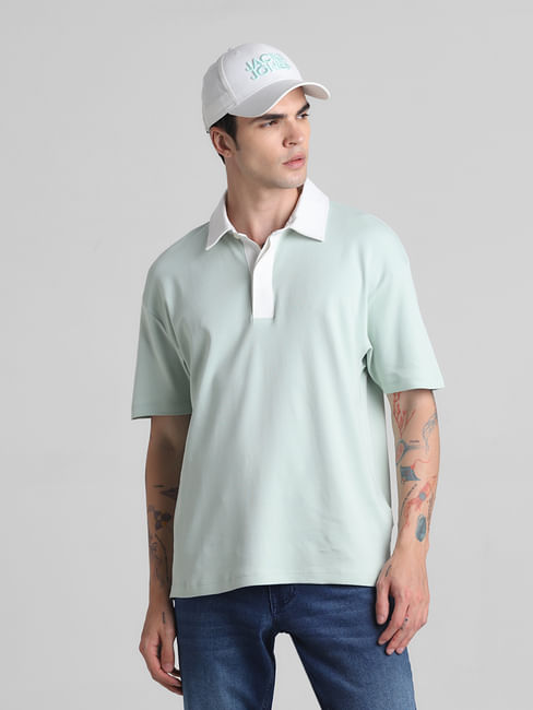 Green Cotton Oversized Polo T-shirt