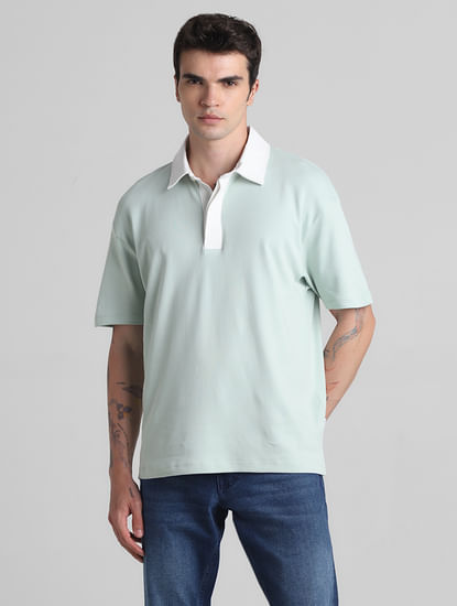 Green Cotton Oversized Polo T-shirt