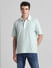 Green Cotton Oversized Polo T-shirt_415796+2