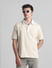Beige Cotton Oversized Polo T-shirt_415797+1
