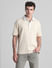 Beige Cotton Oversized Polo T-shirt_415797+2