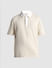 Beige Cotton Oversized Polo T-shirt_415797+7