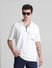 White Zip-Up Oversized Polo T-shirt_415799+1