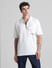 White Zip-Up Oversized Polo T-shirt_415799+2