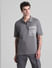 Grey Zip-Up Oversized Polo T-shirt_415801+2