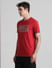 Red Logo Print Crew Neck T-shirt_415802+3