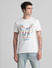 White Logo Print Crew Neck T-shirt_415804+2