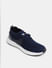 Dark Blue Knitted Lace Up Sneakers_415805+4