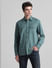 Green Cotton Full Sleeves Shirt_415811+2