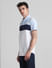Blue Colourblocked Short Sleeves Shirt_415813+3
